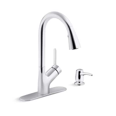 faucet sprayer kitchen sink hose faucets detachable rinser kohler polished pull chrome down depot rinse setra handle ft single ace