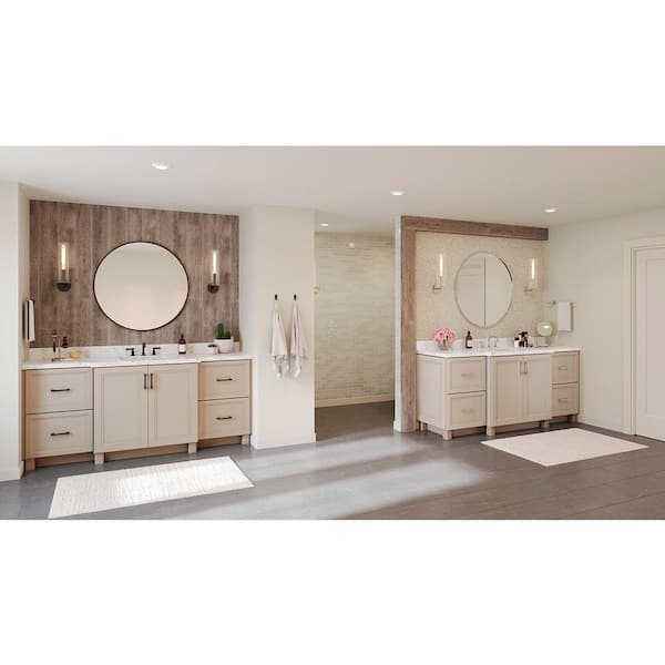 American Woodmark Garner 11 9/16-in. W x 3/4-in. D x 11 1/2-in. H in Painted Oat Cabinet Door Sample 98703