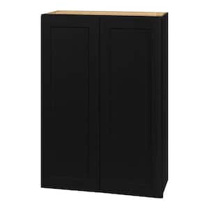 Avondale 30 in. W x 12 in. D x 42 in. H Ready to Assemble Plywood Shaker Wall Kitchen Cabinet in Raven Black