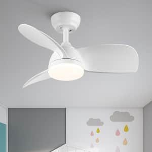 Atalanta 28 in. Indoor White LED Ceiling Fan with Reversible Motor and Dimmable