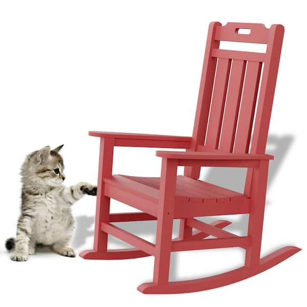 myhomore Casual Patio Red Plastic Outdoor Rocking Chair