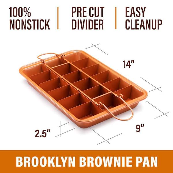 Brownie Pan with Dividers, Divided Non Stick Edge Brownie Pans
