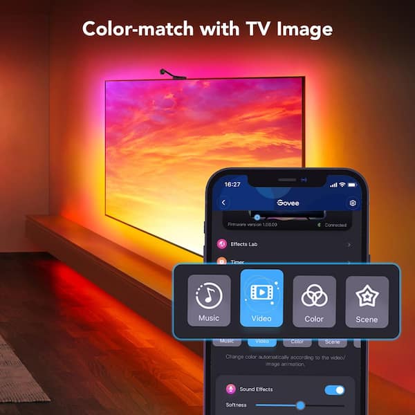 Govee Immersion TV RGBIC compatible con Alexa, Google Assistant y