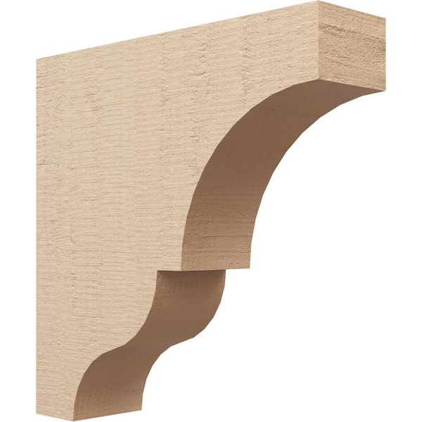 Ekena Millwork 5 in. x 20 in. x 20 in. Thin Asheboro Rough Cedar Woodgrain TimberThane Corbel, Primed Tan