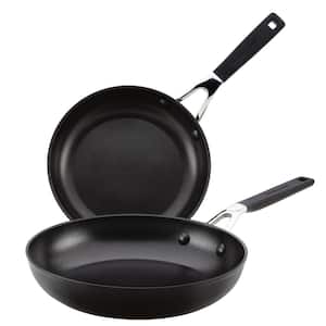 Hard Anodized Nonstick 2-Piece Onyx Hard Anodized Aluminum Skillet Set with 8.25 in. and 10 in Frying Pans Set