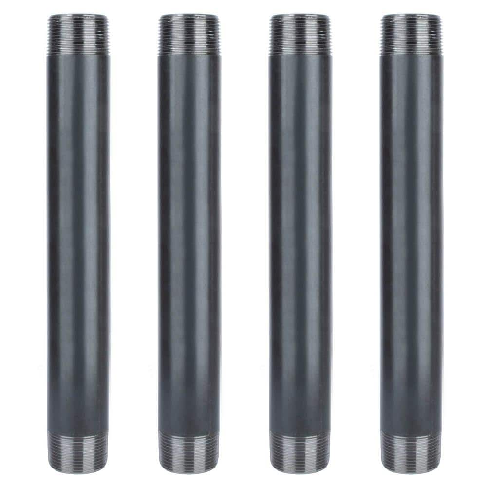 1-1/4 in. x 12 in. Black Industrial Steel Grey Plumbing Nipple (4-Pack) price history on PriceWatchPro