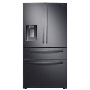 35.8 in. 28 cu. ft. Standard Depth 4-Door French Door Refrigerator in Fingerprint Resistant Black Stainless