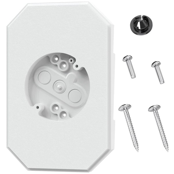 6.53 in. x 10.23 in. Siding Mounting Kit, Textured and Paintable White Surface, Made of Solid and Sturdy Plastic