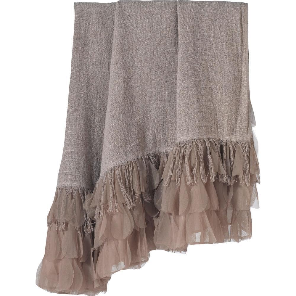 Chichi Flax Linen with Cascading Tulle Petal Throw