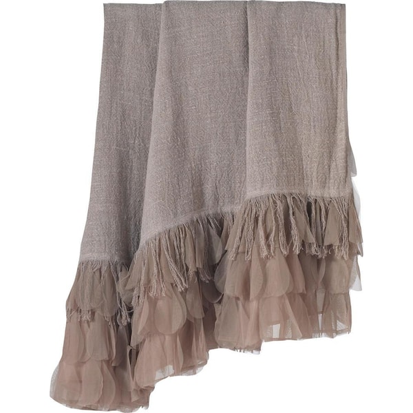 Chichi Flax Linen with Cascading Tulle Petal Throw