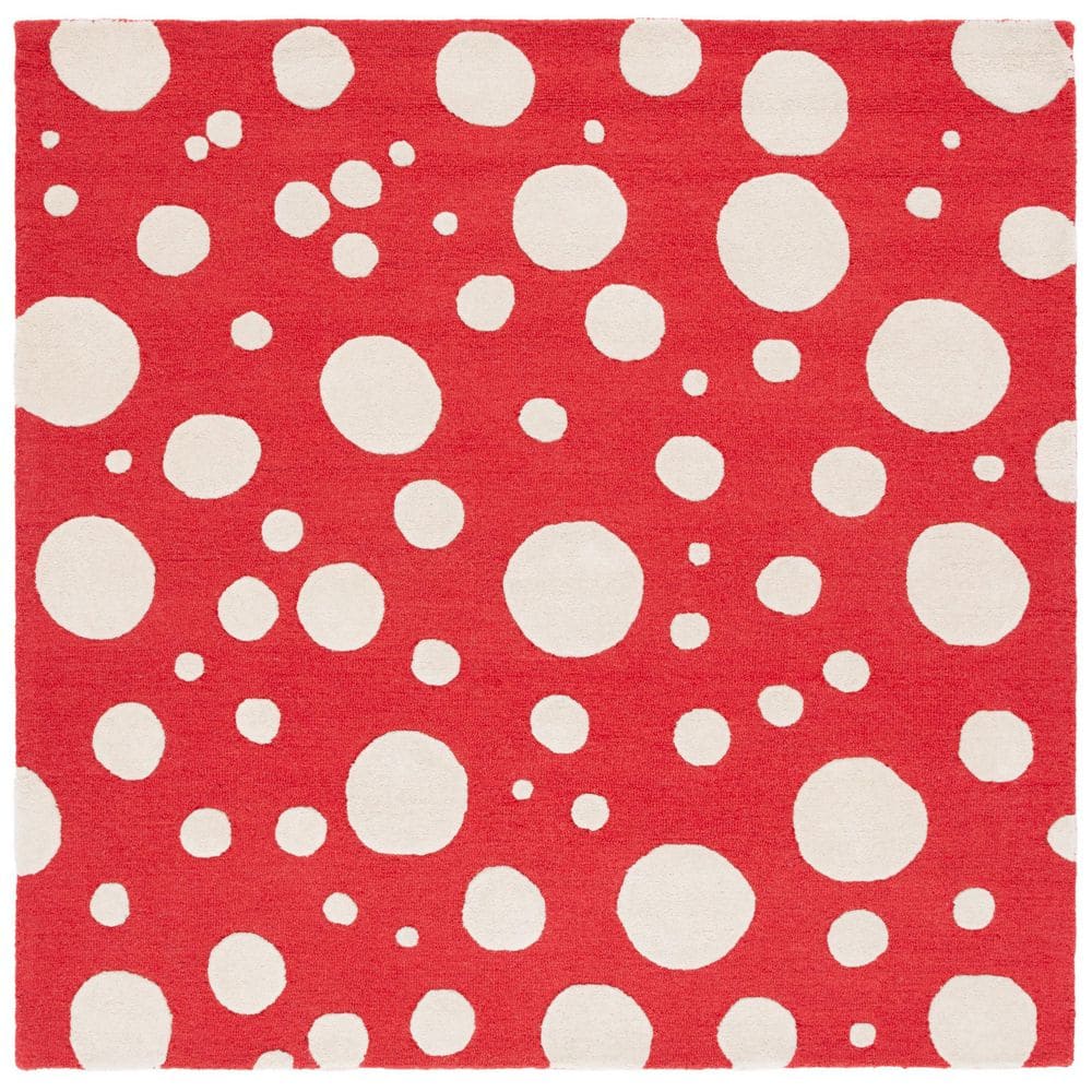 Cambridge 6 ft. x 6 ft. Red/Ivory High-Low Dots Square Area Rug price history on PriceWatchPro