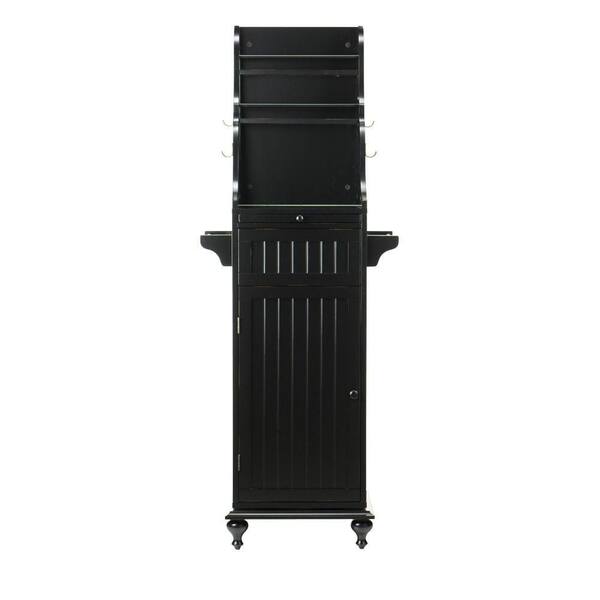 Unbranded Revolving 67.5 in. H Kitchen Storage Carousel in Worn Black