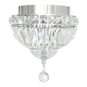 Stefania 2 Light Bowl Flush Mount With Chrome Finish