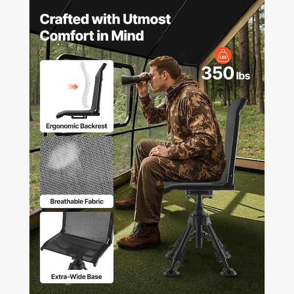 SKYSHALO 360° Silent Swivel Portable Blind Hunting Chair with