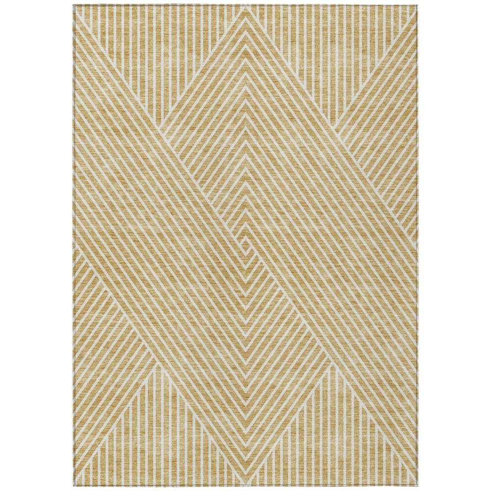 UPC 195843858793 product image for Chantille Machine Washable Indoor/Outdoor Abstract ACN937 Gold 8 ft. x 10 ft. Ar | upcitemdb.com
