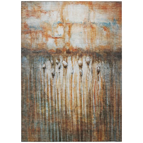 Addison Rugs Chantille Machine Washable Indoor/Outdoor Abstract ACN2038 Paprika 9 ft. x 12 ft. Area Rug