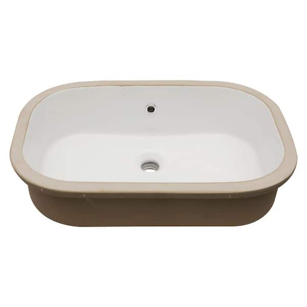Sarlai 22 in. Undermount Ceramic Rectangular Bathroom Lavatory