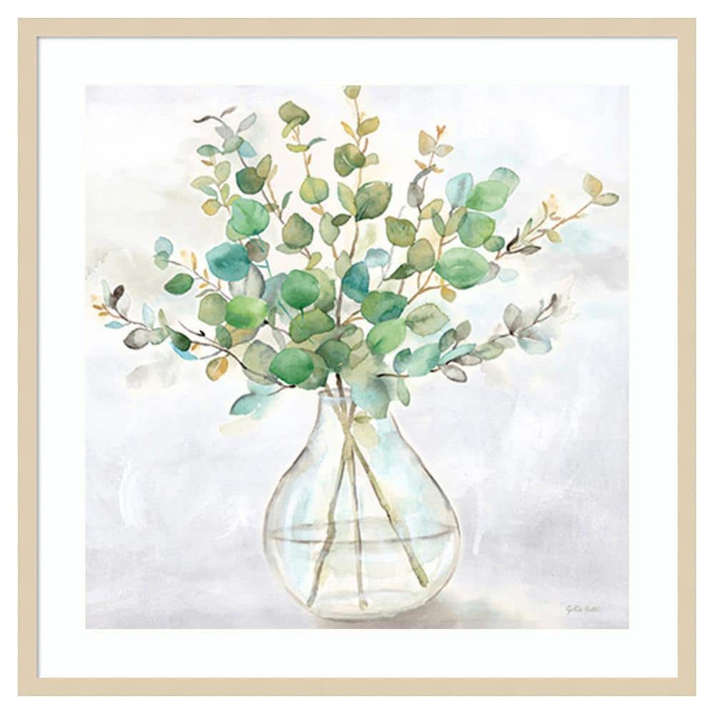 Eucalyptus Vase II 33" x 33" Natural Wood Framed Wall Art
