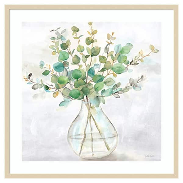 Amanti Art Eucalyptus Vase II by Cynthia Coulter 33 in. W x 33 in. H. Wood Framed Wall Art Print Framed in Brown