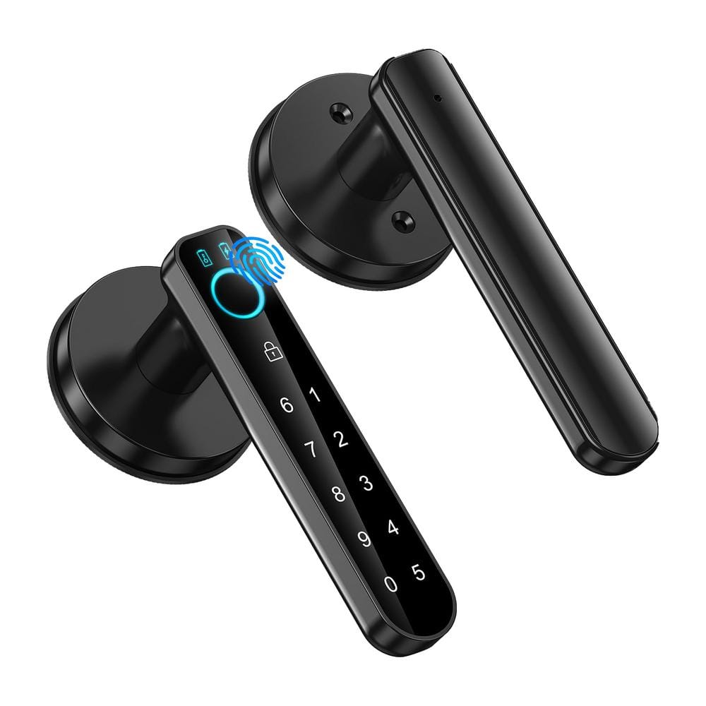4 in 1 Smart Biometric Fingerprint Lever Door Knob with Passcode Numeric Ke
