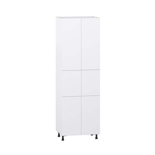 Timberline 30 in. W x 24 in. D x 94.5 in. H Assembled Slab Pantry Kitchen Cabinet in Bright White