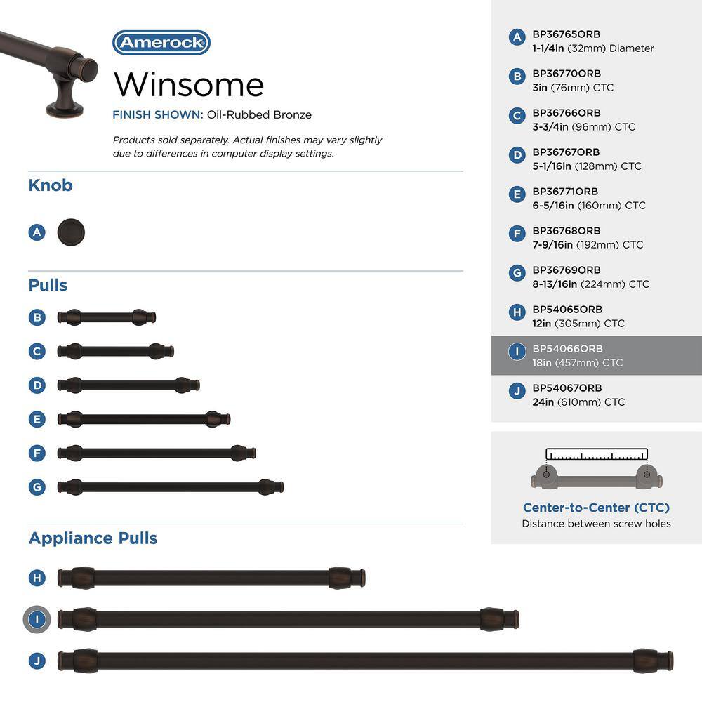 Winsome 18'' Oil Rubbed Bronze Appliance Pull with Mounting Hardware