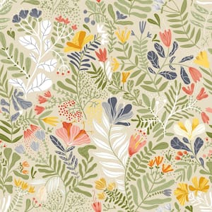 Brittsommar Green Woodland Floral Non Woven Paper Wallpaper Sample