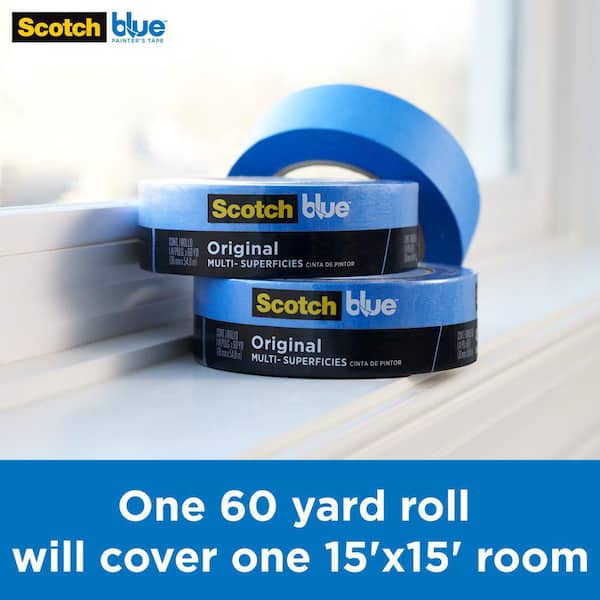 3M Scotch Blue Painters Masking Tape 1 in x 60 yd Multi-Surface #2090 Medium 