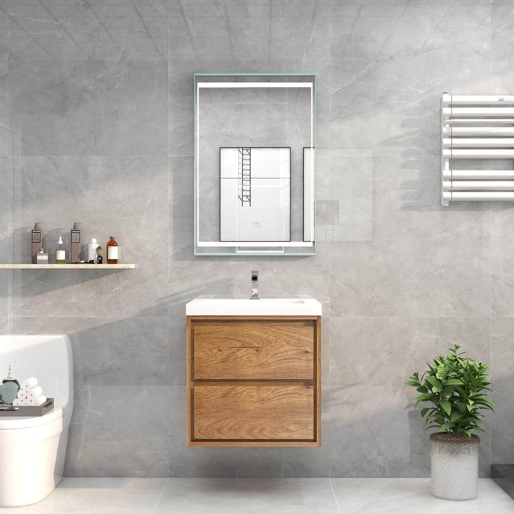 Sage 24 in. W Vanity in Teak Oak with Reinforced Acrylic Vanity Top in White with White Basin price history on PriceWatchPro