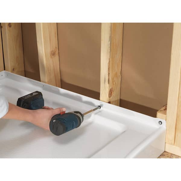 Classic 500 Tile Center Drain 34 in. L x 48 in. W x 71.88 in. H Alcove Shower Kit with Shower Wall and Shower Pan