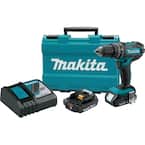 18V Lithium-Ion 1/2 in. Compact Cordless Hammer Driver Drill Kit with two Batteries (2.0 Ah), Charger and Hard Case