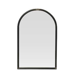 24 in. W x 36 in. H Arched Metal Distressed Finish Framed Mirror