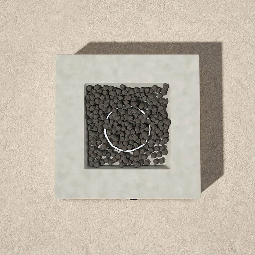Natural Concrete Square Gas Fire Pit Table
