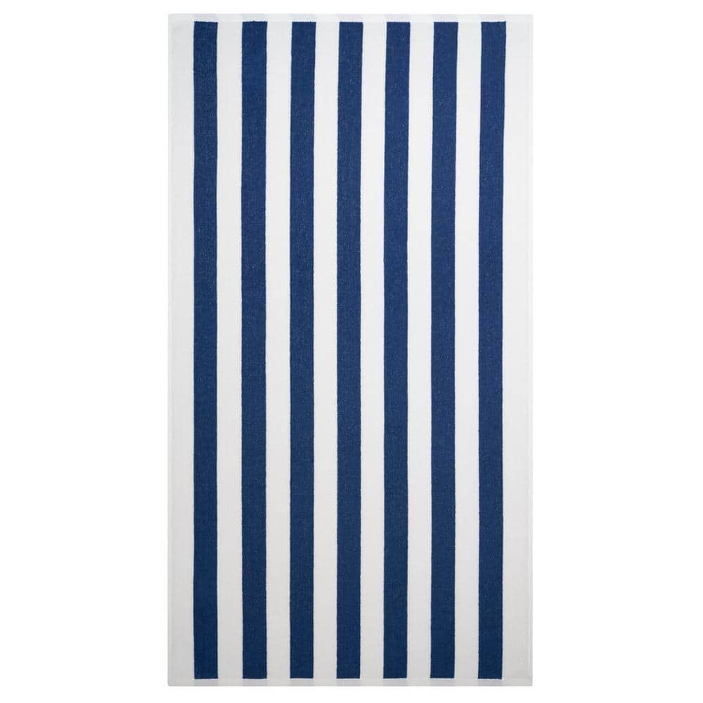 Navy and best sale white striped towels