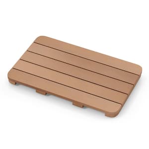 21.5 in. x 13.5 in. Brown HIPS Rectangular Bathmat with Non-Slip Foot Pads