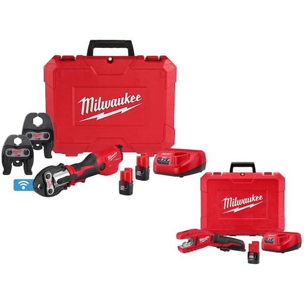 M12 12-Volt Lithium-Ion FORCE Logic Press Tool Kit with ONE-KEY and M12 Copper Tubing Cutter Kit