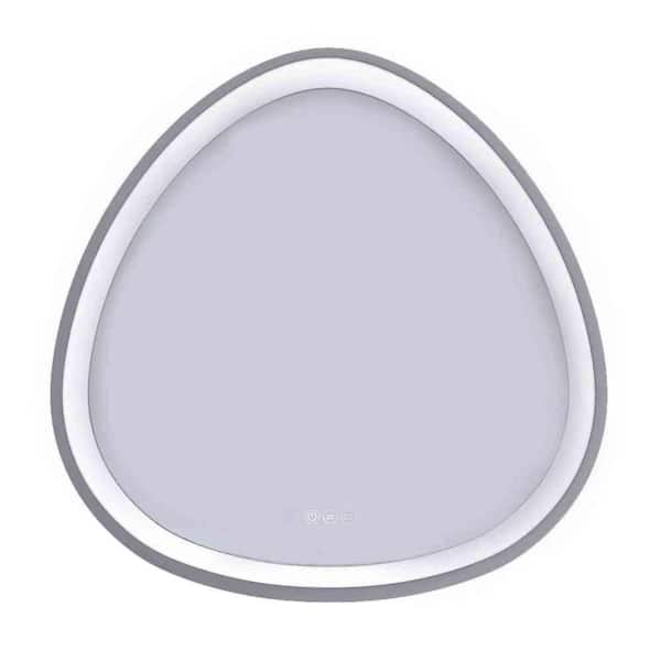 Miscool Avex Grey 32 in. W x 32 in. H Modern Irregular Shape LED Aluminum Framed Mirror