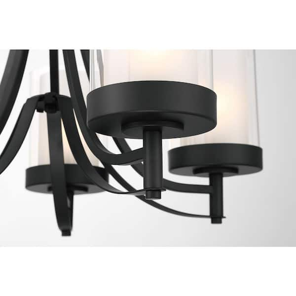 Avenue Lighting - HF1610-BLK - Nine Light Chandelier - Wilshire Blvd. Black Chrome/Smoke Crystal