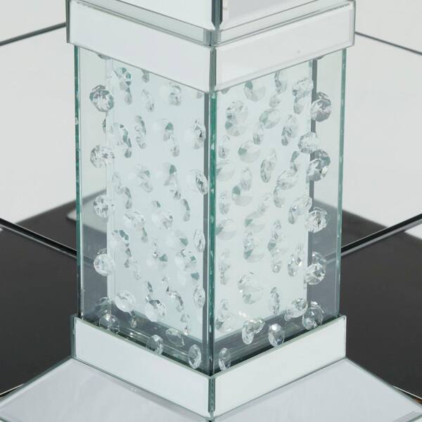 Litton Lane 39 in. Silver Medium Square Wood Mirrored Coffee