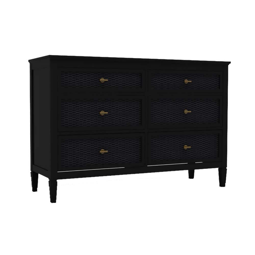 Marsden Patina Wood Finish 6-Drawer Cane Dresser (54 in W. X 36 in H.) - thumbnail 2