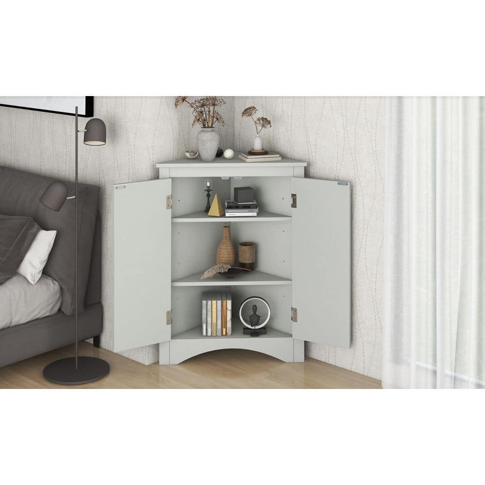 23.6 in. W x 17.2 in. D x 31.5 in. H Gray Triangle Freestanding
