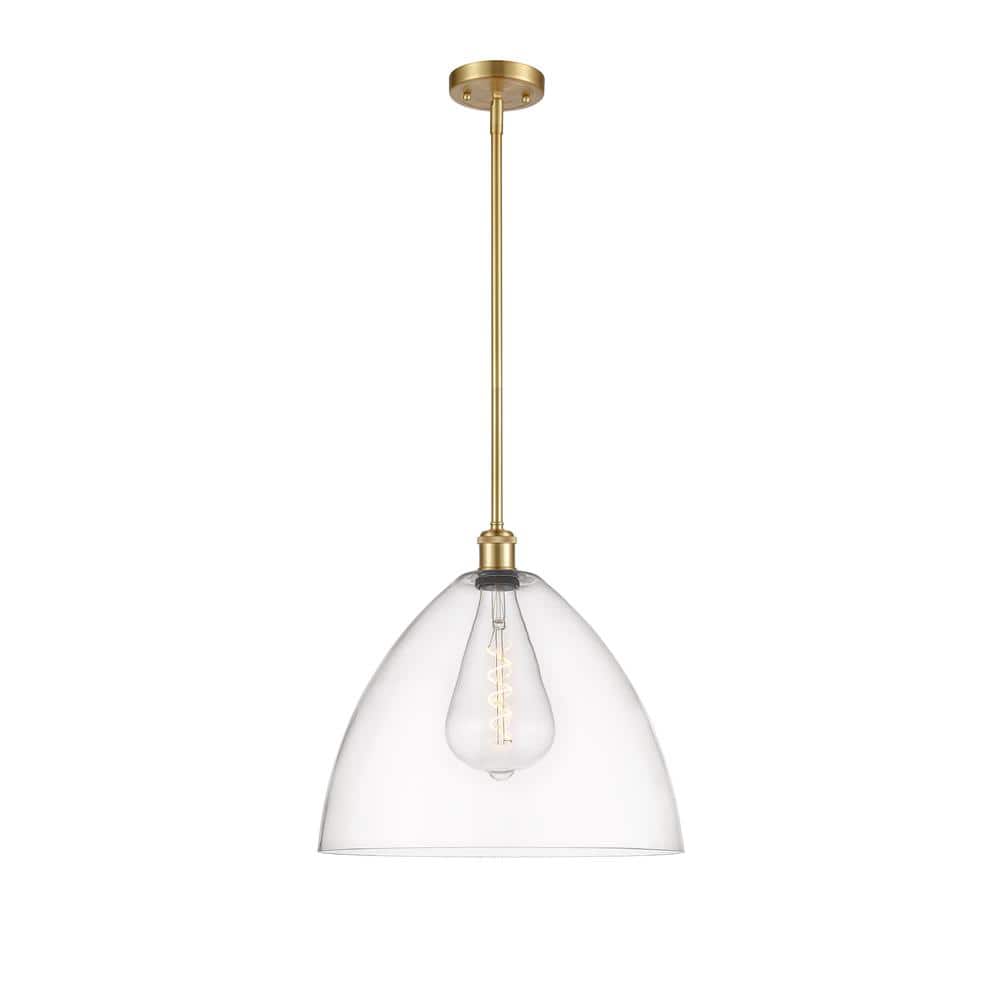 Bristol 16" Clear Glass and Gold Pendant Light