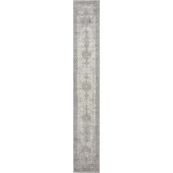 Unique Loom Bromley Midnight Gray 2 ft. x 13 ft. Runner Rug