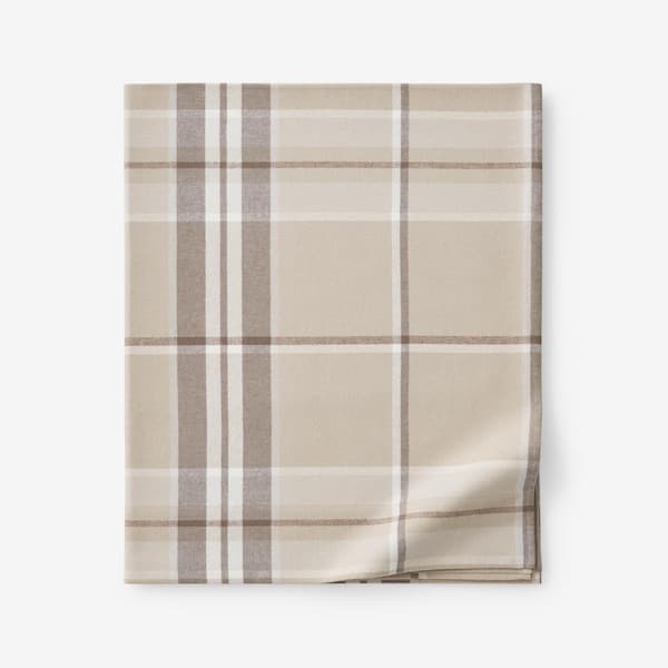 The Company Store Company Cotton Classic Plaid Brown Cotton King/Cal King Flat Sheet