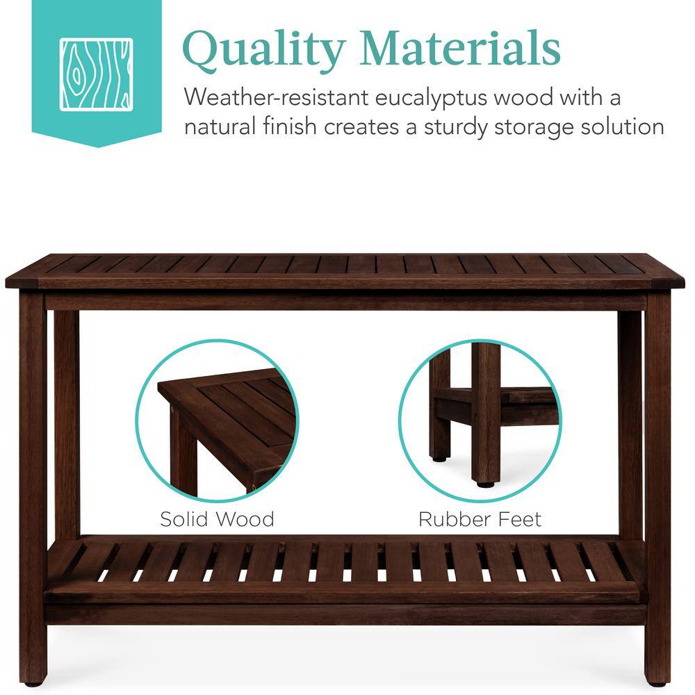 Espresso Eucalyptus Wood 50.5" Console Table with Storage