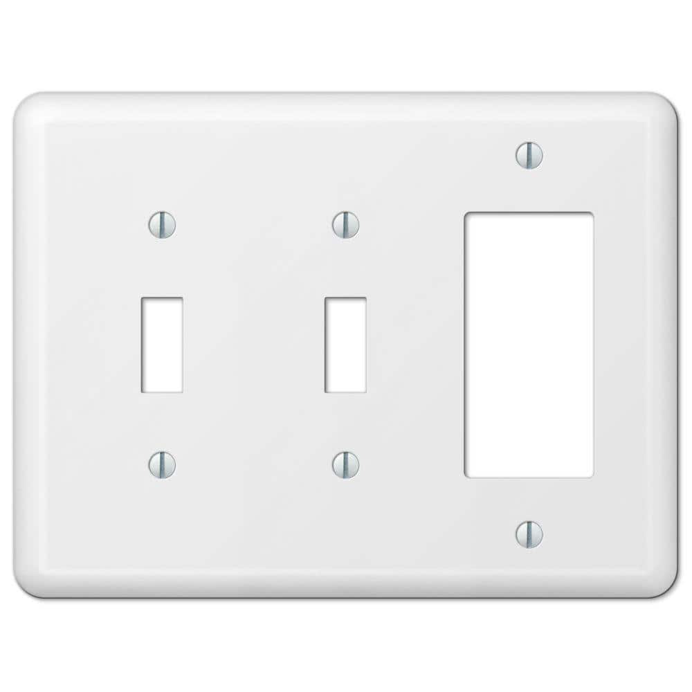 Devon White Metal 3-Gang Wall Plate with 2 Toggle and 1 Rocker