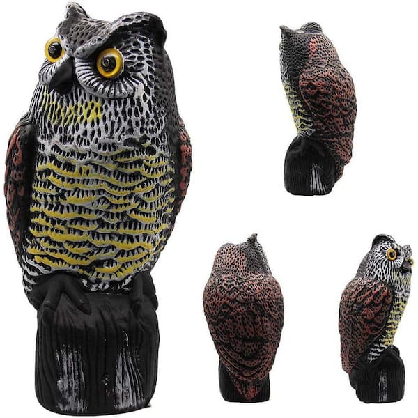 Oyezvary Fake Horned Owl Statue Solar Power with Motion Activated