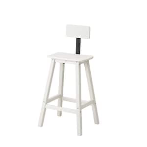 White HDPE Plastic Water Resistant Outdoor Bar Stool (Set of 2)