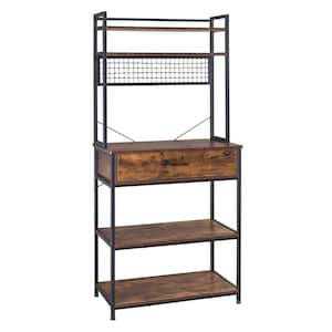 Brown 5+-Shelf Metal 31.5 in. W Baker's Rack