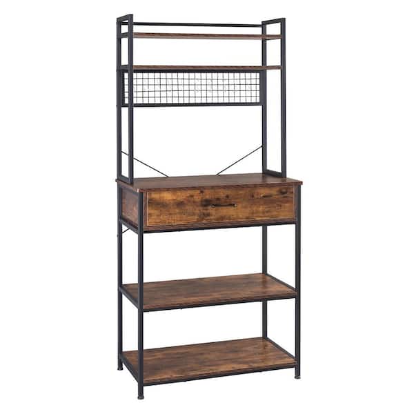 Karl home Brown 5+-Shelf Metal 31.5 in. W Baker's Rack